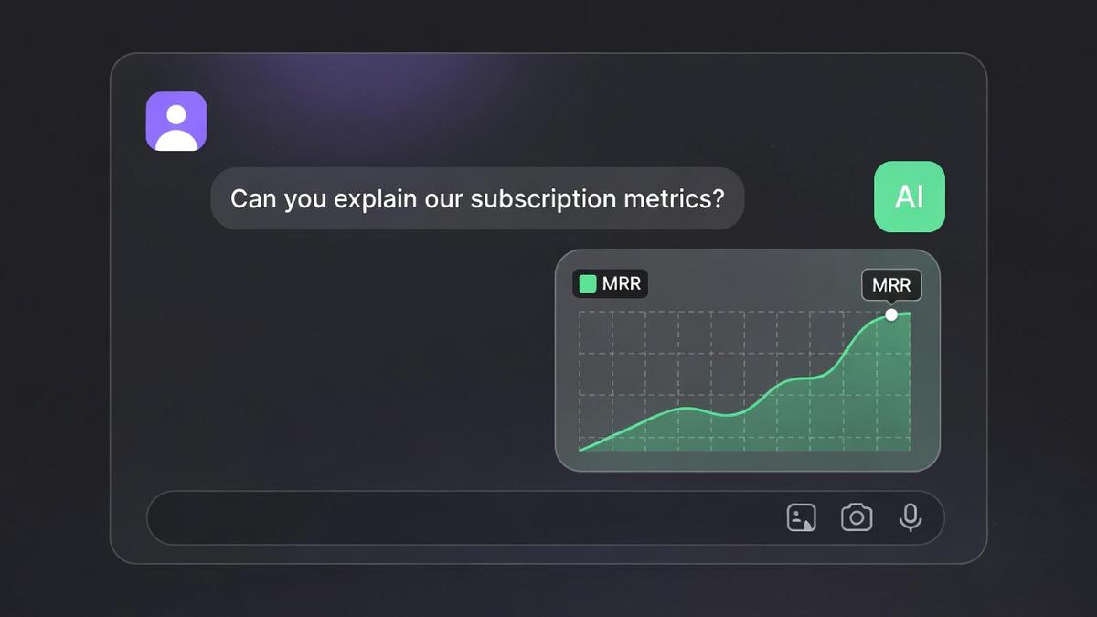 AI agent conversation with subscription metrics